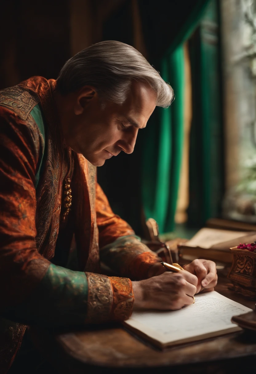 man writing