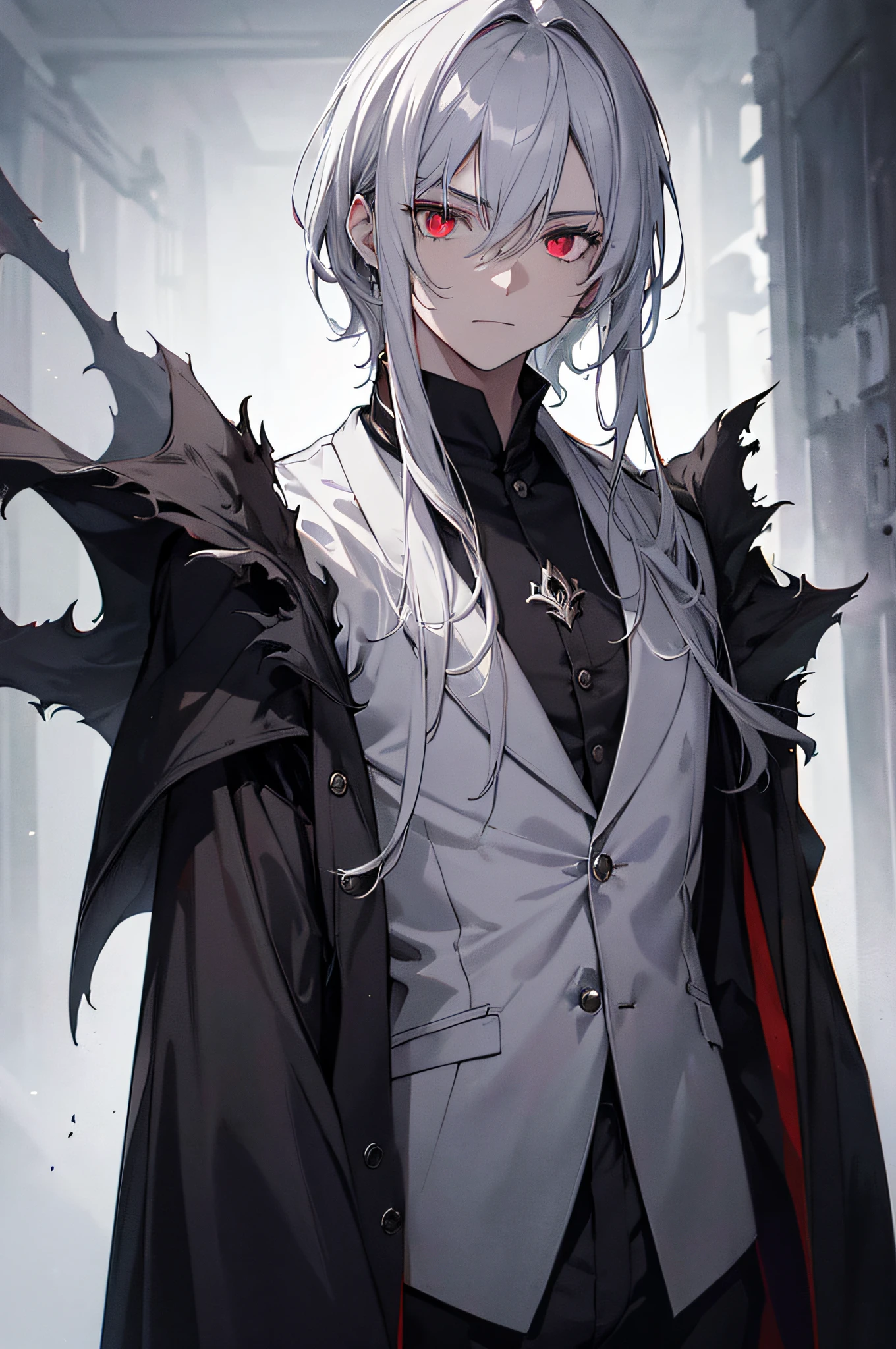 In a dense forest, there lived a demon with white hair and a hunter's outfit, he had horns and was a demon of greed, he have human blood in his body