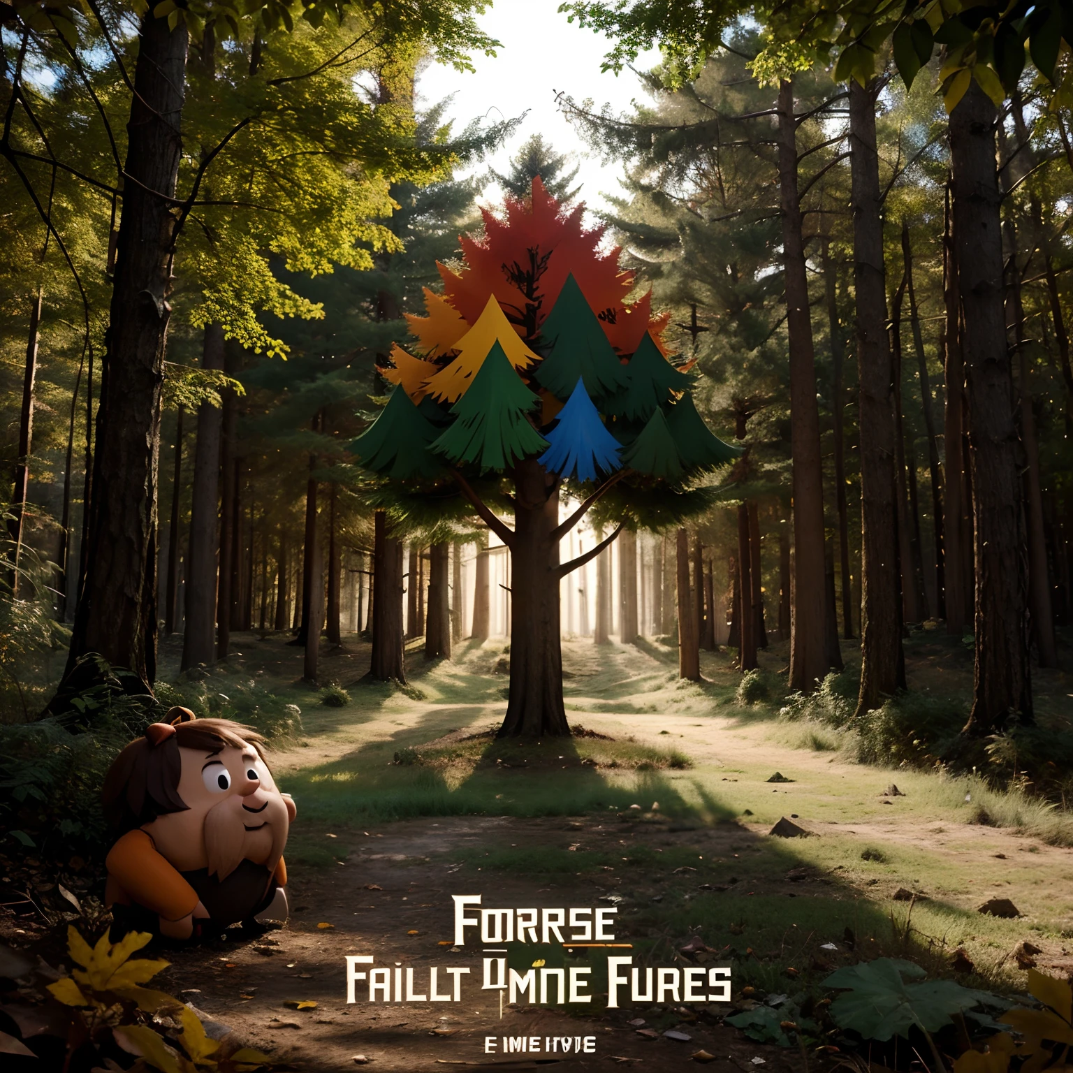 Make the cover of a game called Forest Guys inspired by the game Fall Guys except that the latter takes place in the forest