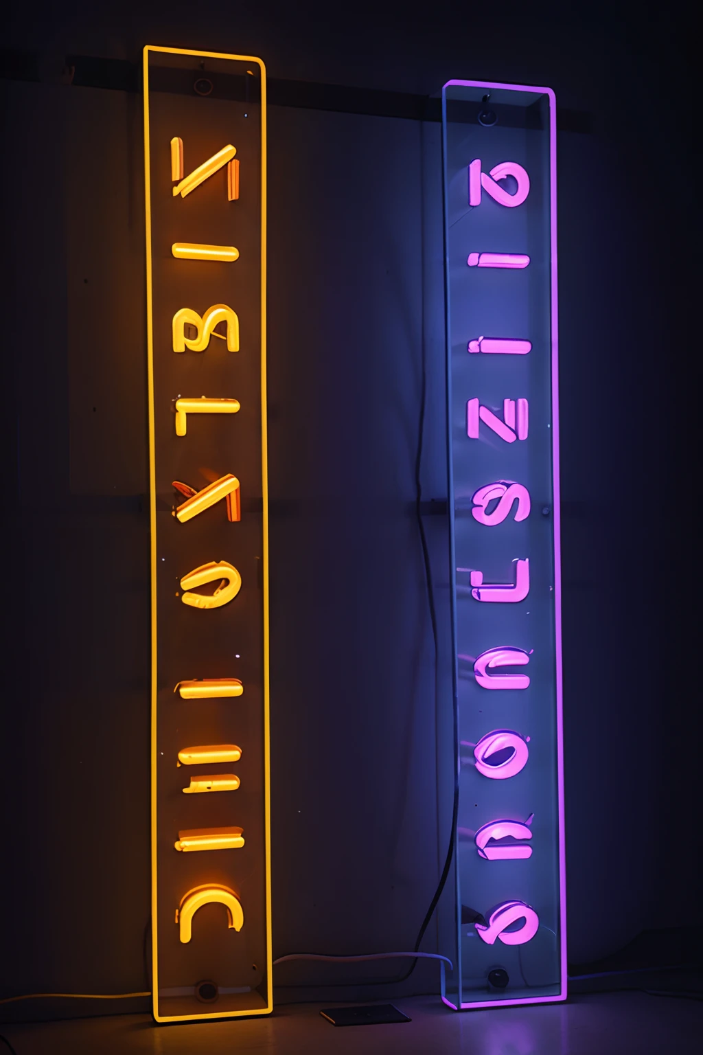neon text square board light line sign