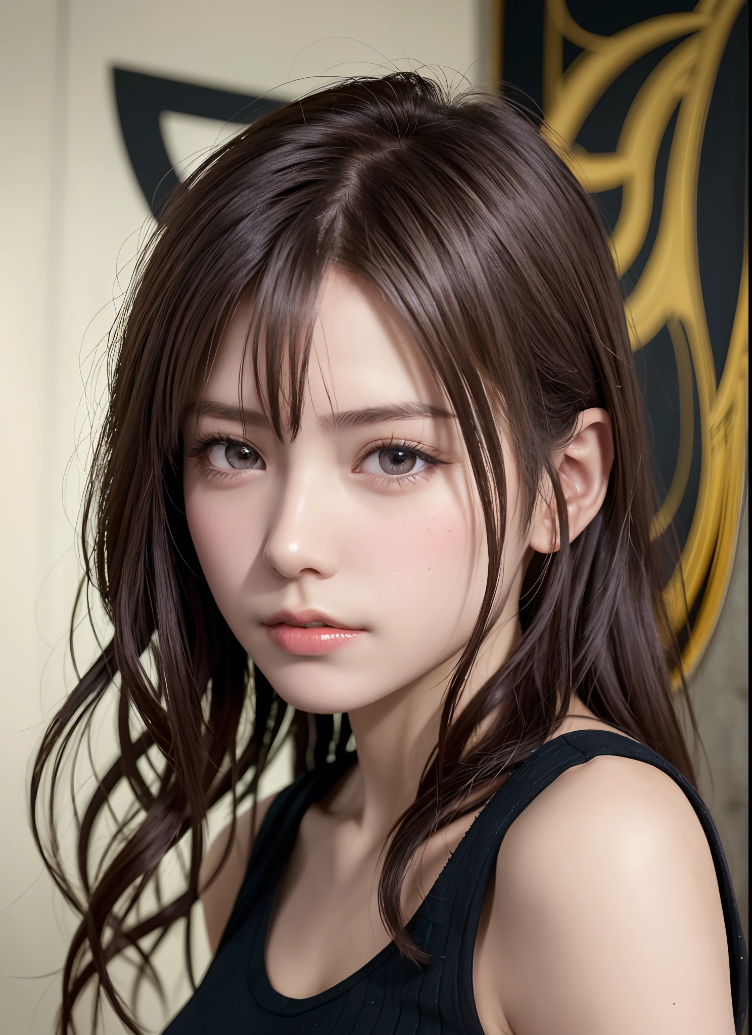 one girl, (a beauty girl, delicate girl:1.3), (:1.3),
break, (with collarsleeveless　white:1.2),
break, Very fine grain definition, (Symmetrical eyes:1.3),
break, (Lush green park:1.3), 
break, Small breasts, Brown eyes, Parted bangs, Brown Hair,  girl,
break, (Eye and facial details:1.0),
break, (masterpiece, Highest quality, Super detailed, Detailed face, 8K)