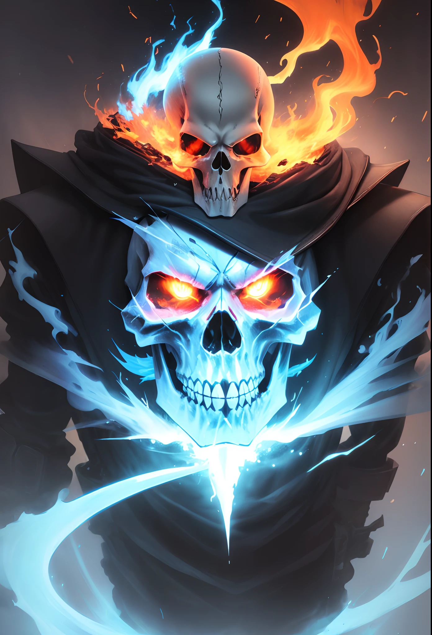 Fire, Ice and Thunder Skull