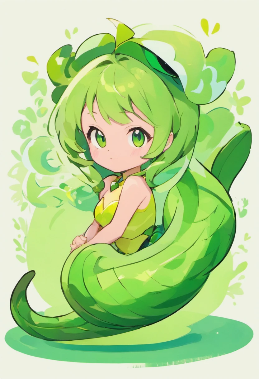 Pequena cobra venenosa verde atirando veneno