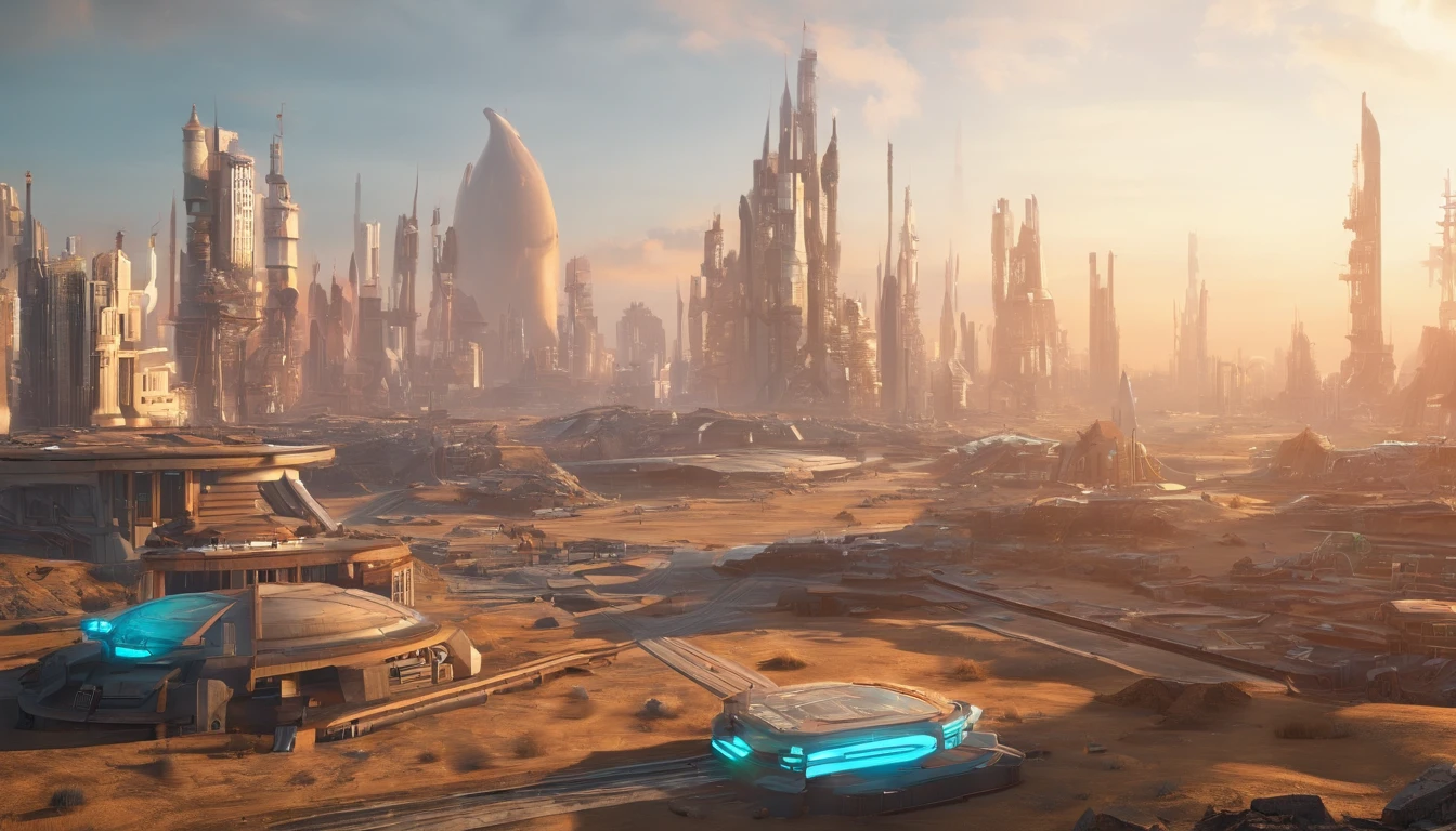 Futuristic sci-fi wasteland style city,Future wars are wasted,flame of war,karo,Wasteland,sci-fy, 16:9