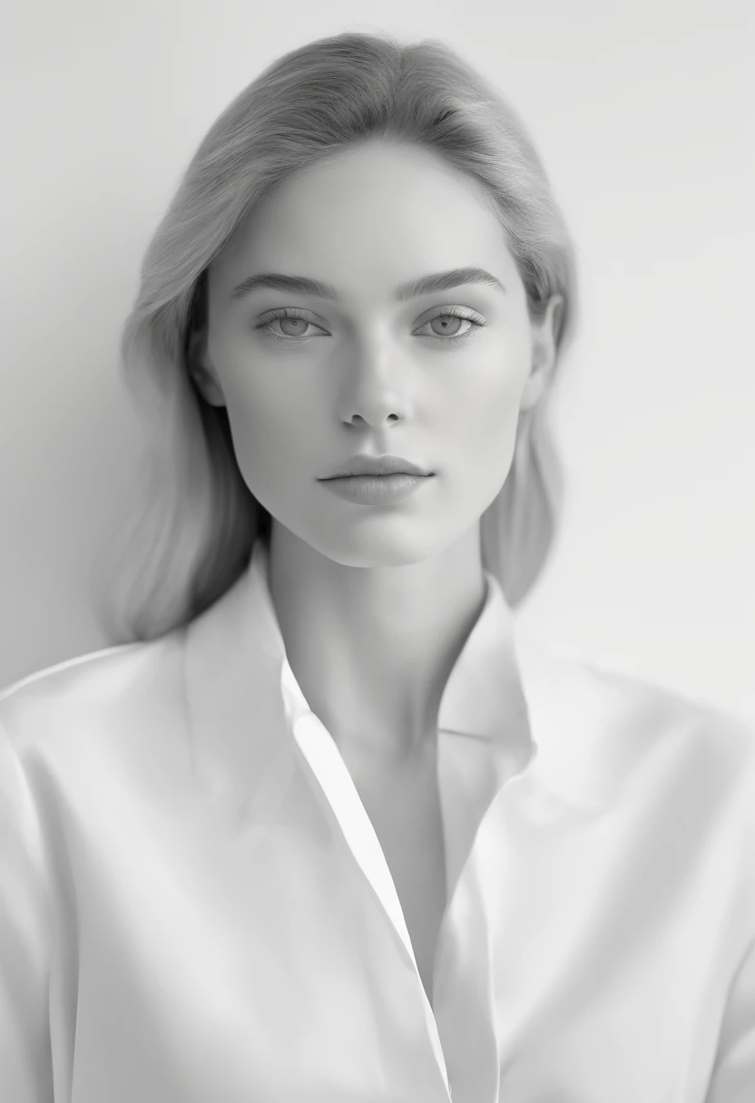 (best quality,ultra-detailed,realistic),(portraits),(black and white),(soft lighting),(robert and human-like beautiful face),(detailed facial features),(white background),(line drawing),anatomy correct