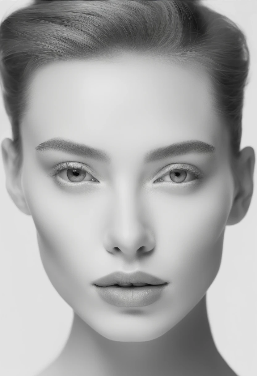 (best quality,ultra-detailed,realistic),(portraits),(black and white),(soft lighting),(robert and human-like beautiful face),(detailed facial features),(white background),(line drawing),anatomy correct