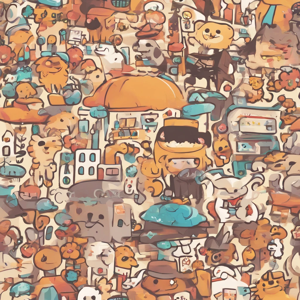 Funny stickers cute action digital art