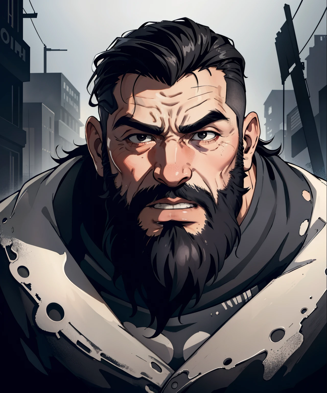 (Inkblot original art:1.2),(linear art:1.31),sportrait,Male orcs,the librarian,Complex beard,Wrinkles,White eyebrows,(Old:1.4),Depth,(Dramatic),cinematic compositions,(hyperdefined),Sad,From bottom to bottom,escala cinza,(thin linework),Punk-neo-Gothic aesthetic,Rim composite lighting,Ultra-fine texture,(finedetail:1.3),RAW-format