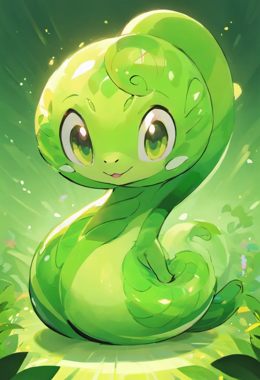 Pequena cobra venenosa verde