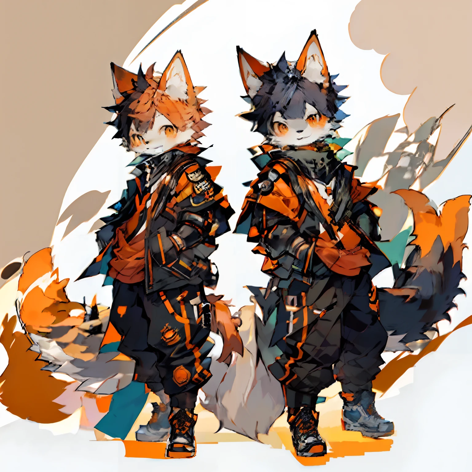 (ambiente dark:0.8),Masterpiece,High quality,abstract res,Digital painting\(artwork of a\), by Dagasi, Yupa,Kiyosan,(anthro,Fluffy fur,Character focus:1.1),Human fox,Short hair,Portrait , eyes with brightness, in a panoramic view, Character focus.(detailedbackground:0.7), 独奏, shaggy, shaggy male, malefocus, anthr,(Full Body Furry, Fluffy tail, Orange fur, Orange eyes, orange color hair:1.2), (Feline 1)Shota,shorter pants,Military,Russian rifle in hand,Wear body armor,