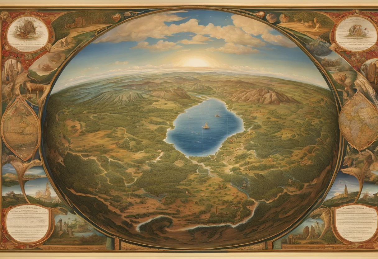 Visual elements that underline the global scope of the Theory of Evolution, including the depiction of a terrestrial globe highlighting various regions of the world