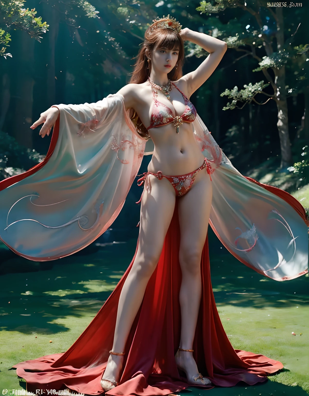 (Fight ly with dragons)、top-quality、masterpiece、超A high resolution、(Blue Dragon Armor)、(((Colossal tits))agon armor、(((Detailed Micro Bikini))),(Wearing a beautiful crown made of jewels),(Photorealsitic:1.4)、Raw photo、女の子1人、(((Rom hair))、(((Armpit))),(((Take different poses)))、glowy skin、(((Mansuji)))、(Gorgeous Jewelry Necklaces)、(Mystical expression)、(Full Body Angle)、(Fight big dragons)、With a beautiful knife、(Pink Metal Bikini)、(beautiful forest background)、Precipitous cliffs、(Castle background)、((super realistic details))、portlate、globalillumination、(sexypose)、Sha、octan render、(One-Eyed Scouter)、8K、ultrasharp、Colossal tits、Raw skin isosed in cleavage、metals、Detaomplex ornaments、Japan details、highly intricate detail、Realistic light、CGSoation Trends、Blue eyes、radiant eyes、Facing the camera、Precipitous cliffs、Toostock、(Full Body Angle)、(veils)、(((Heavy Big))),