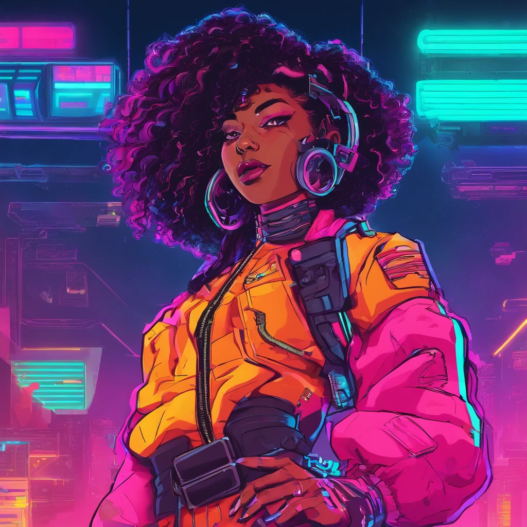 Jovem mulher negra cabelo longo loiro