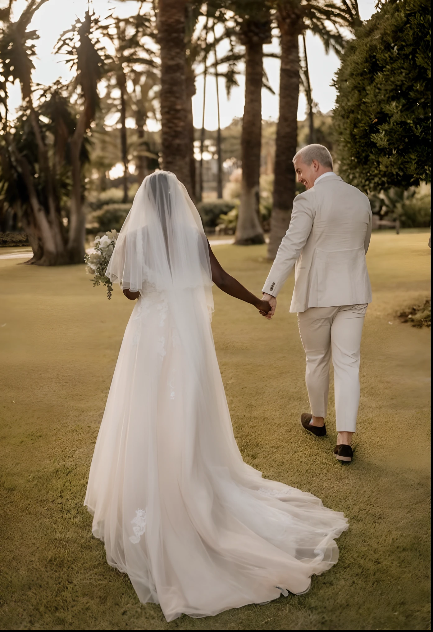 Bride and groom walking in park holding hands, bride and groom, couple marchant main dans la main, Cadre magnifique, couple heureux, walking towards the camera, Homme et femme marchant ensemble, Marcher ensemble, Malika Favre, Alana Fletcher, 😭🤮 💔, Karolina Cummings, wedding dress, se tenir la main, couple charmant, Moving away from the camera