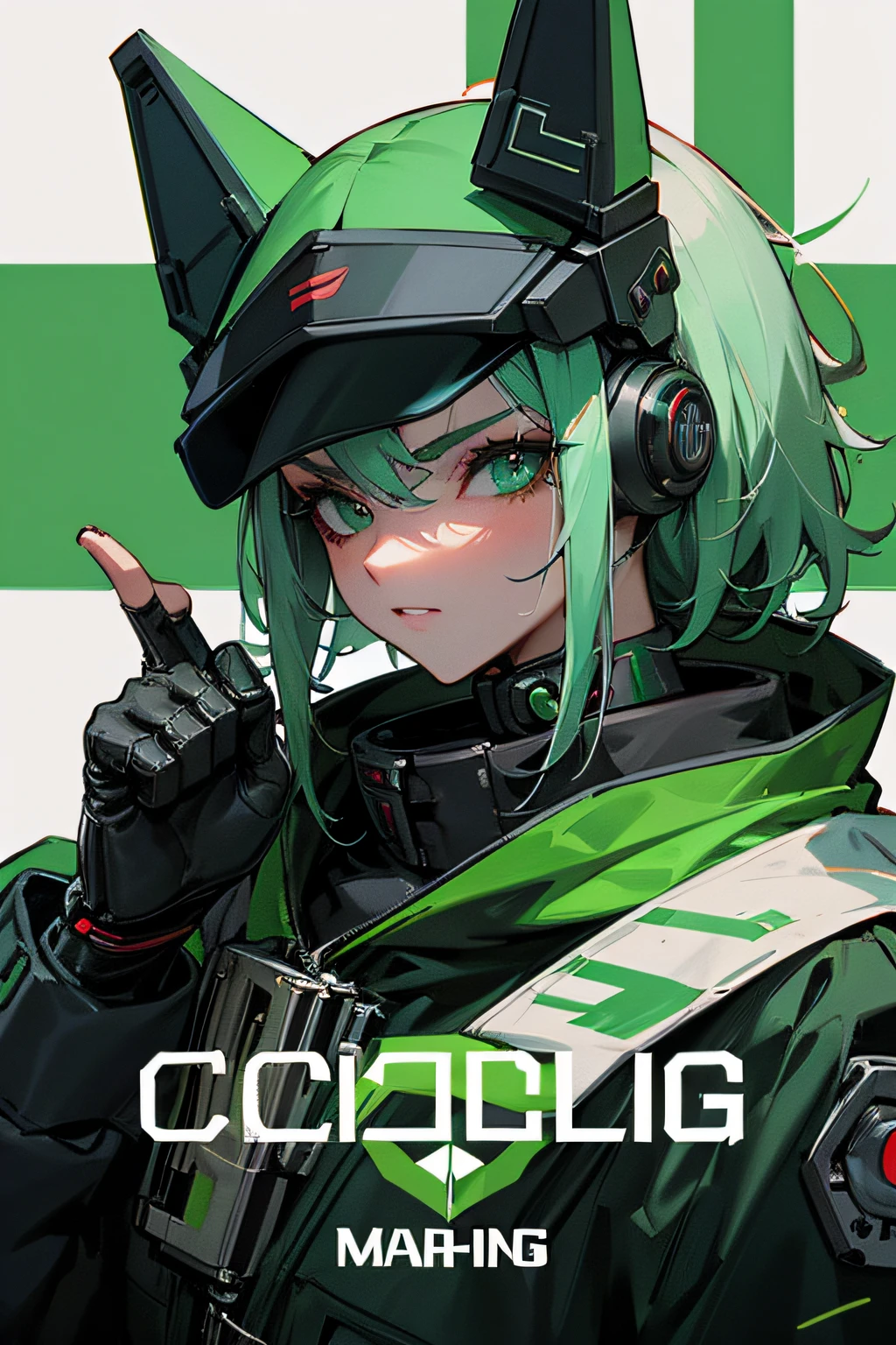 tema cyberpunk, Bandeira da gangue da cachorro, Cybernetic dog, gangster, Green and White Faction