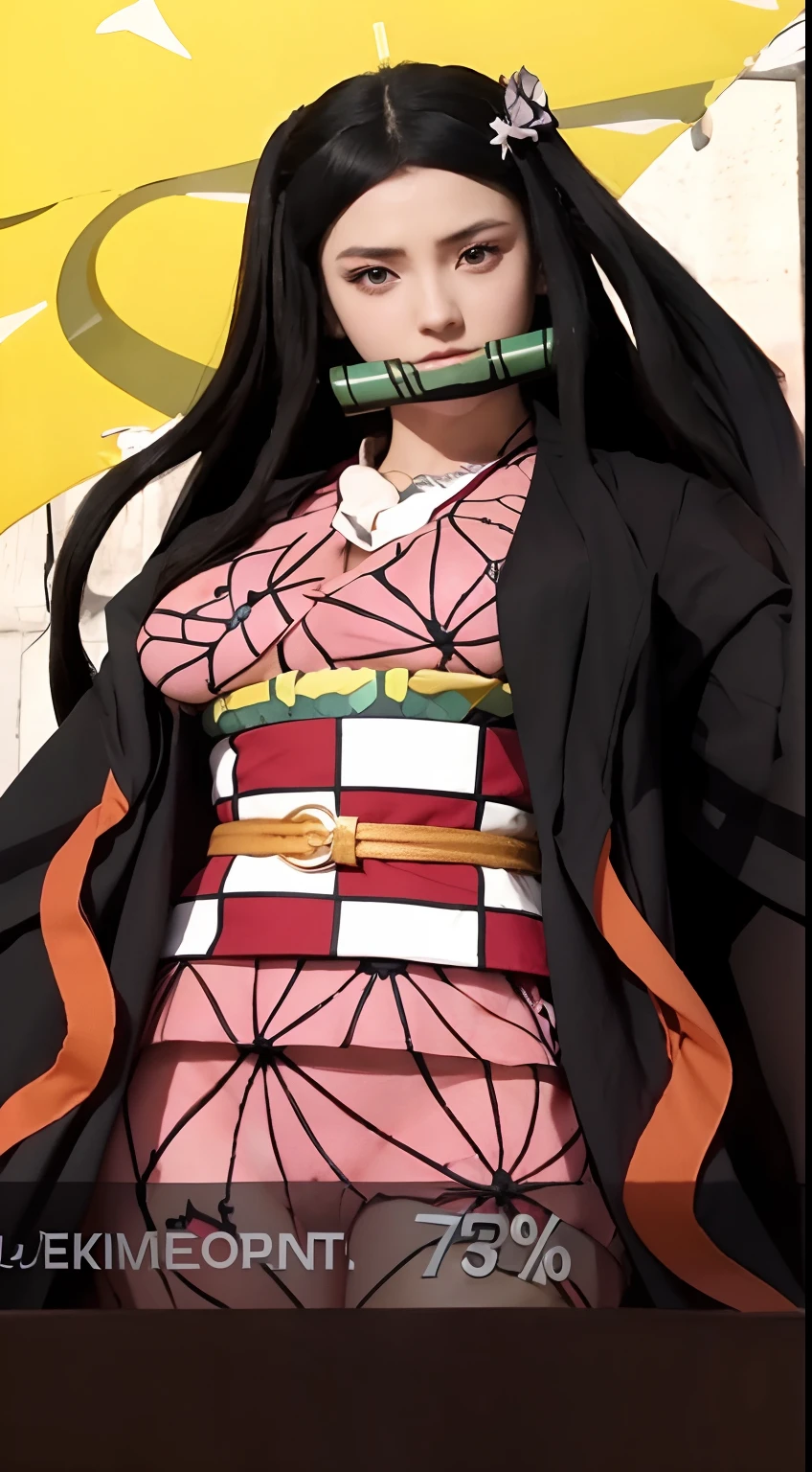 Nezukp from Anime Kimetsu No Yaiba, Beautiful Girl, Big Breast, UHD,4K
