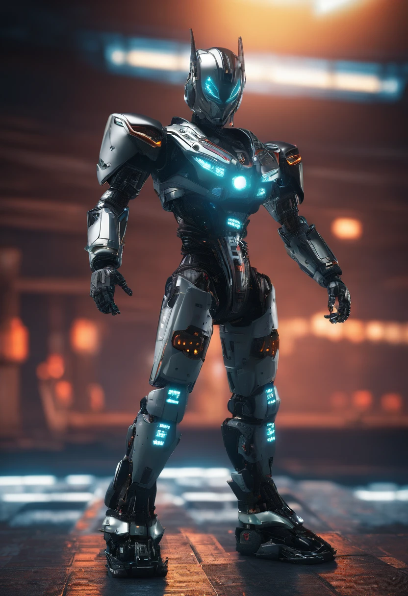 Kamen rider, sunda, science fiction, front view, Sense of technology, C4D, Oc renderer, unreal engine, high detail, industrial design, 8k HD, studio light, retro