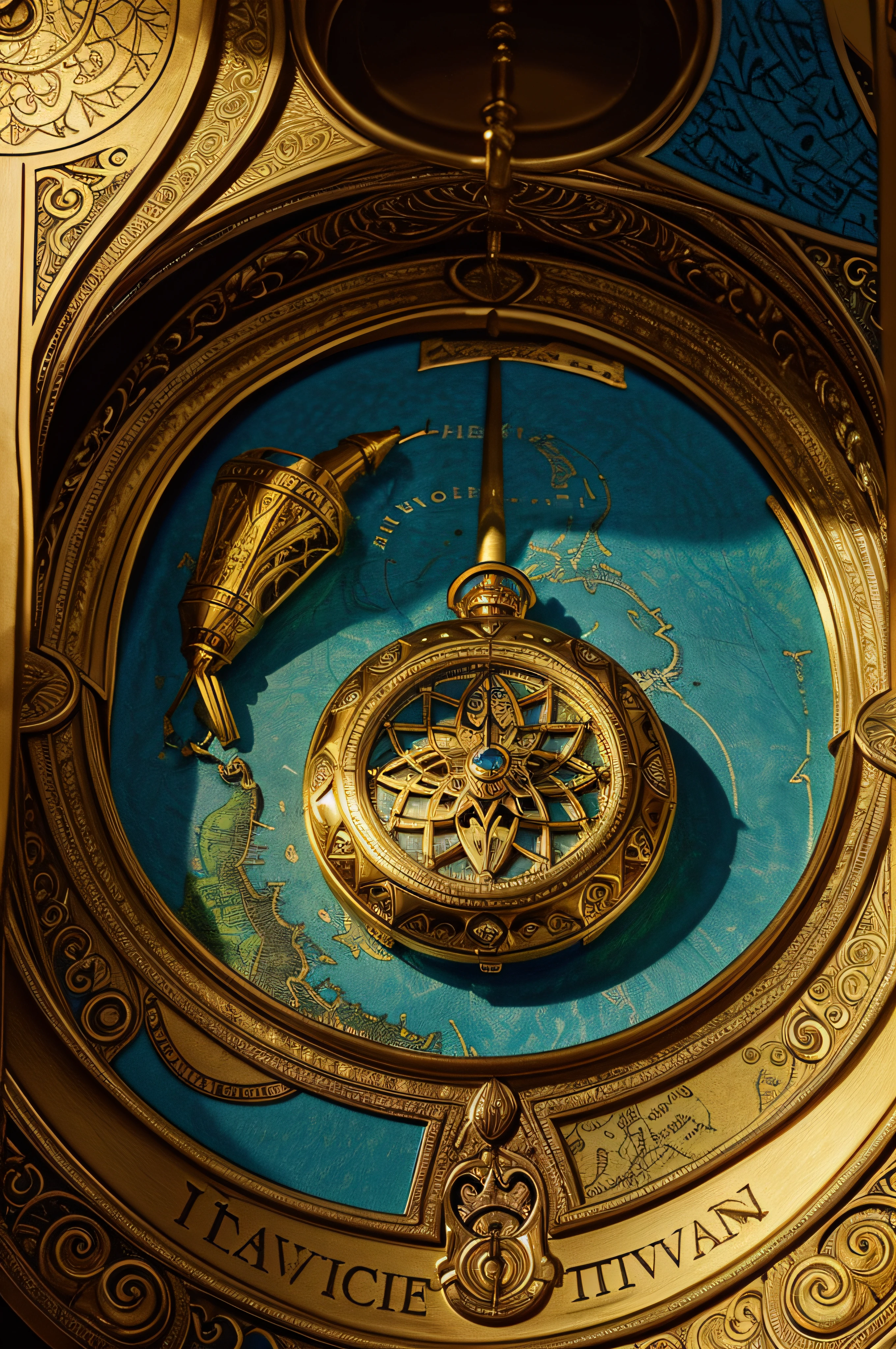 "In a world where colors paint the stories of nations, a golden compass-like artifact unveils a mysterious map. Dive into the journey of discovering the hidden realms and tales of this vibrant world."