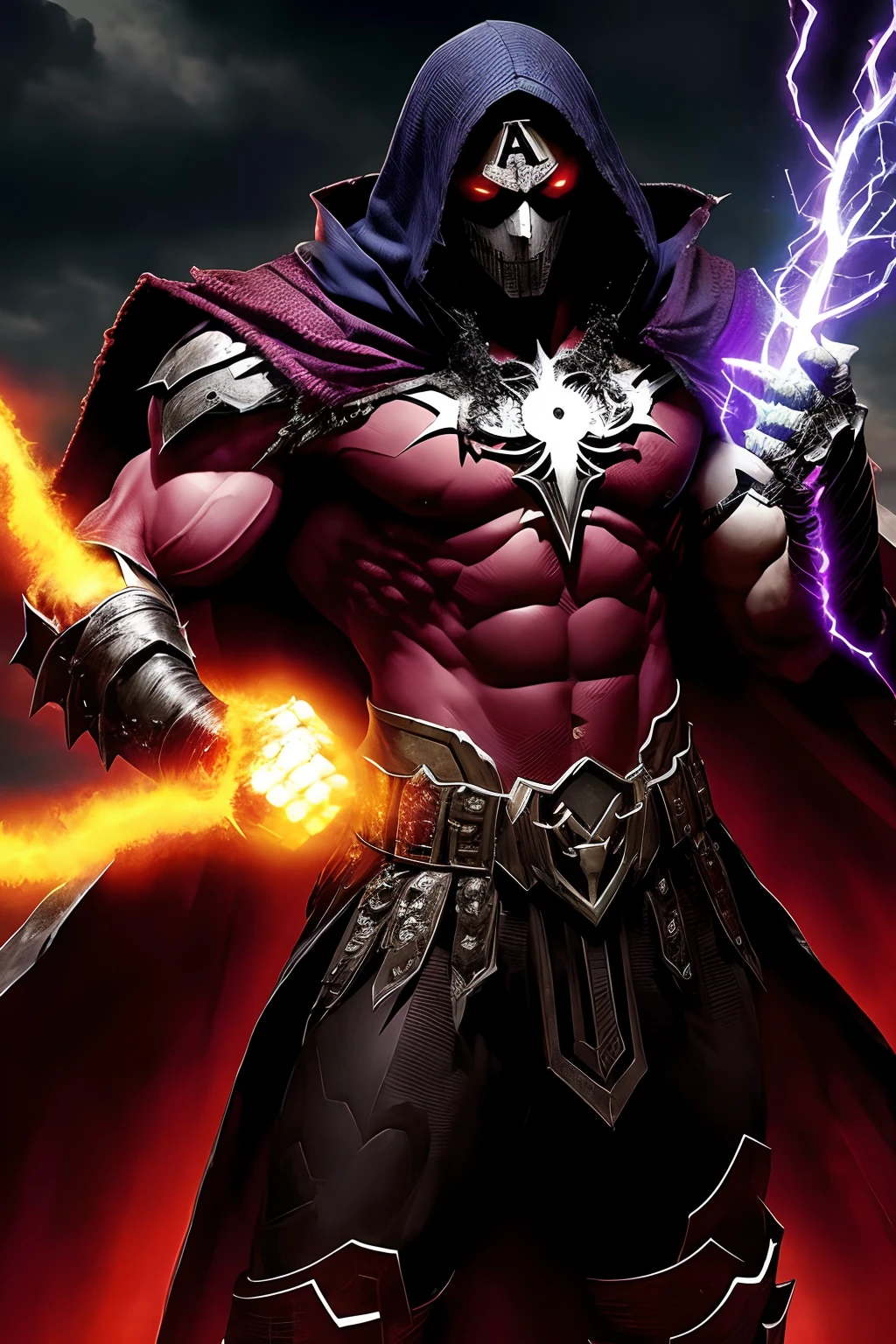 (papel de parede 8k extremamente detalhado), An average photo of a corrupted superhero necromancer, intrincado, alto detalhe, Dramatic