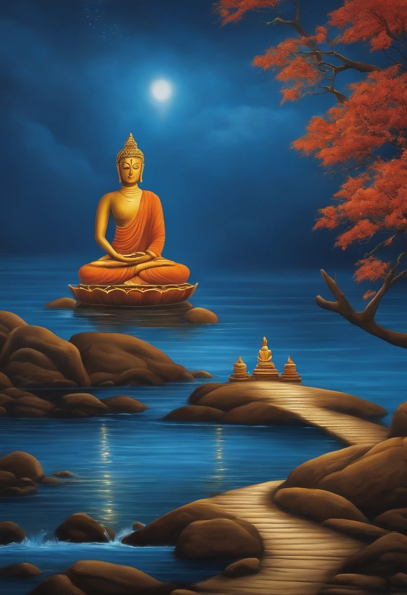 Big blue-blue letters,Two words,Ask the heart,Write vertically,Buddhism Zen