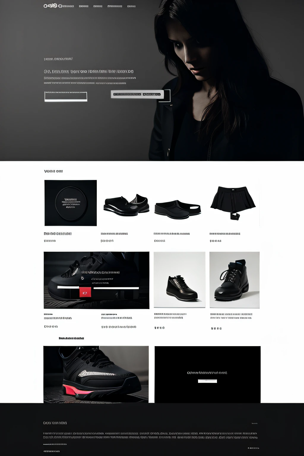 Minimalistic dark ecommerce website
