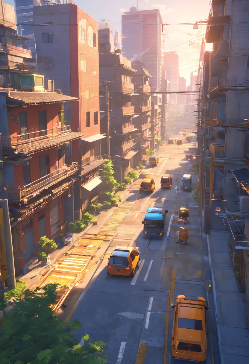 There are photos of construction sites,There are construction cranes, Criado em Unreal Engine 5, Feito em Unreal Engine 5, Destroyed city in the background, renderizar no Unreal Engine 5, Unreal Engine 5 Arte Digital, ambiente hiper-realista, paisagem urbana arruinada ao ar livre, Renderizador Unreal Engine 5, ambiente unreal engine 5, motor empoeirado unreal, Destruindo uma paisagem urbana
