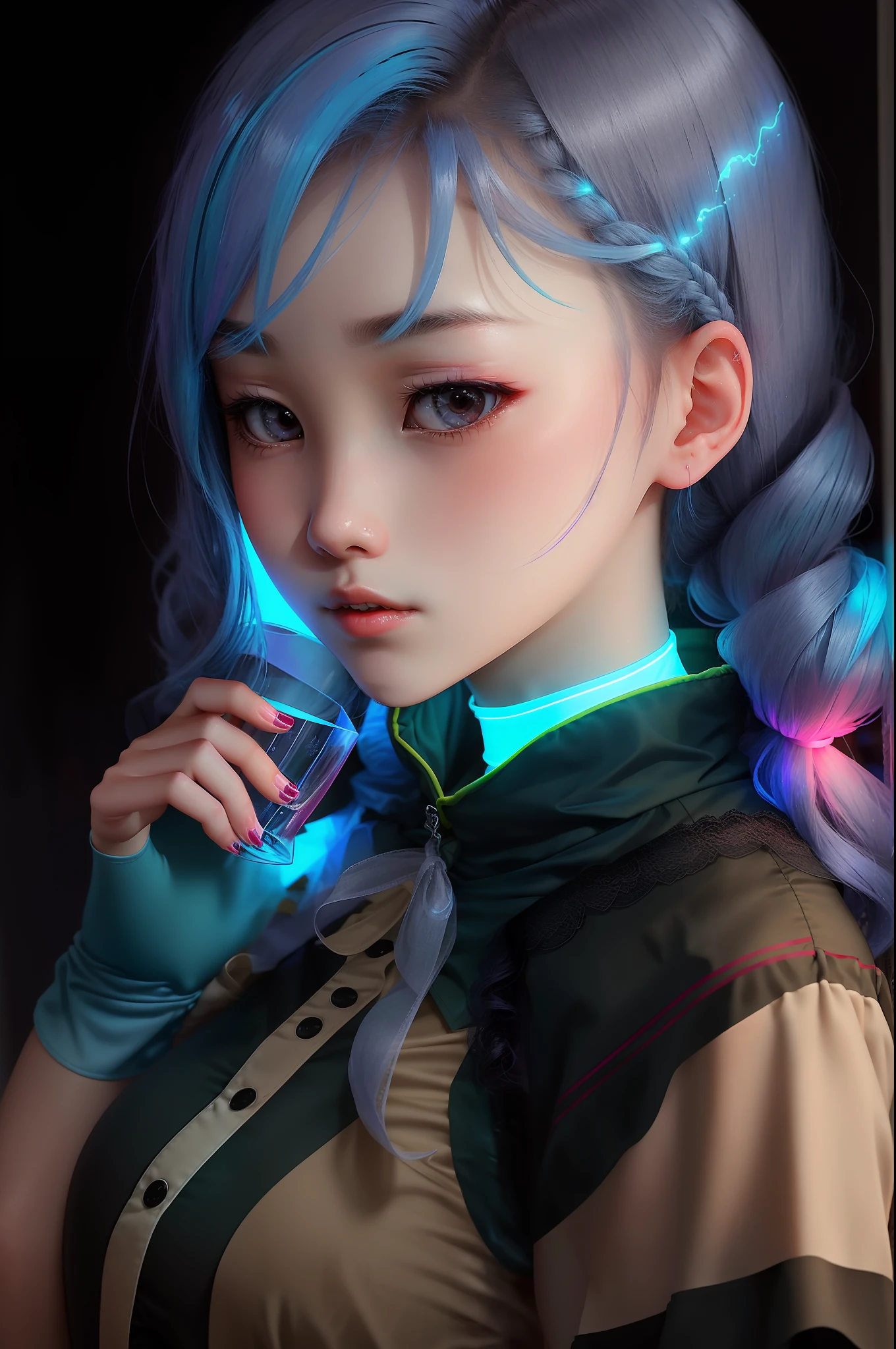A cold and tall girl,Arm arm complaining。
She was about seventeen or eighteen years old,The body is slender and delicate,Tall,It is 170cm in length,Her long champagne-colored hair fell to her waist,A delicate little face that does not apply powder,It glows with a cool color。
