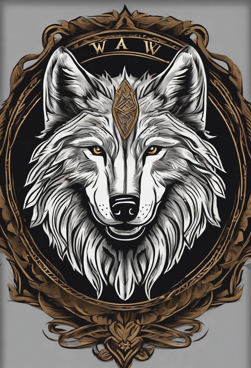 Logo for men's clothing brand related wolves emblem for men's designer clothing brand in excellent quality spectacular designer well detailed modern excellent quality Full HD 9k and natural lighting silkscreen