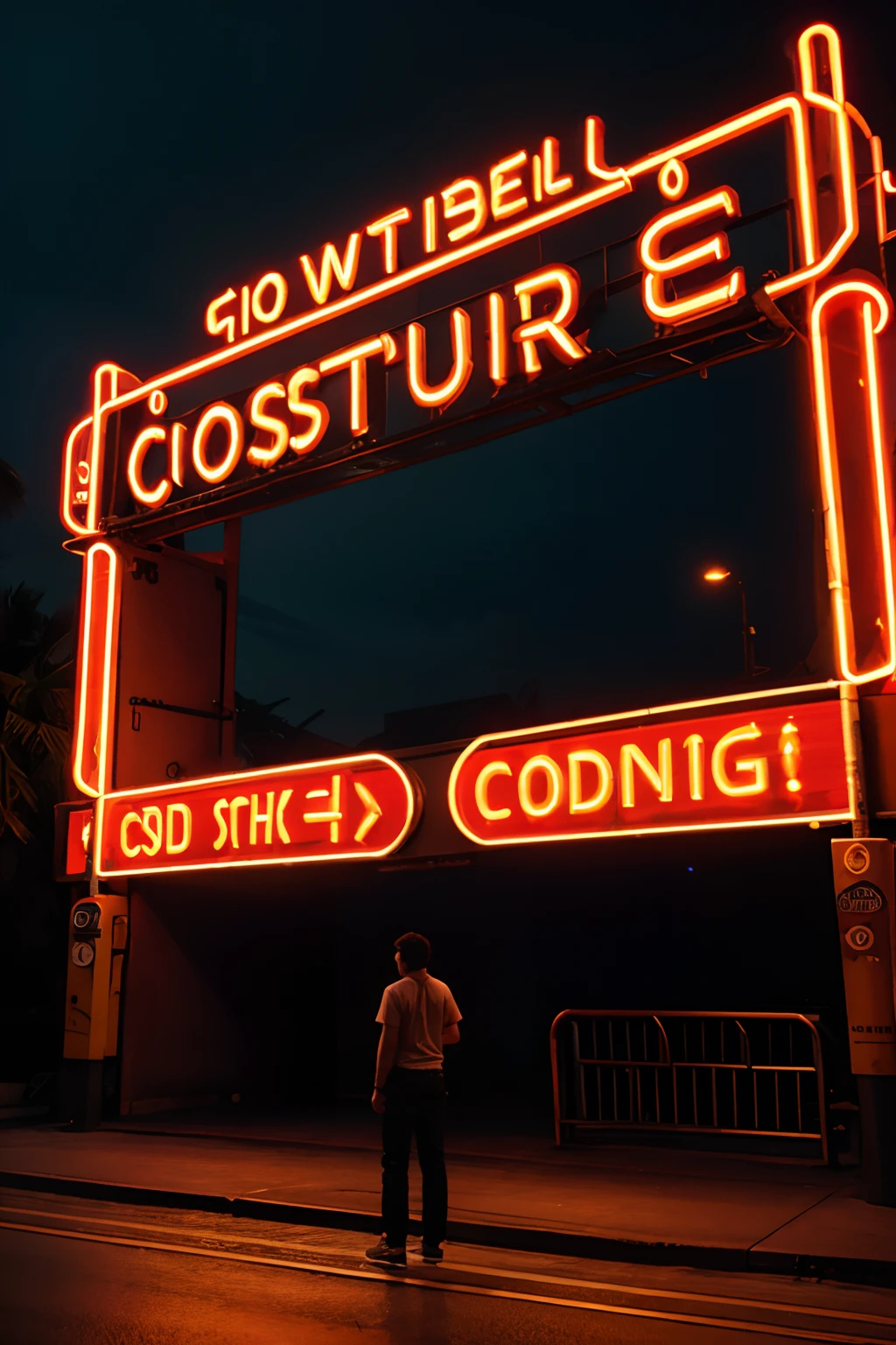 rollercoaster neon signboard