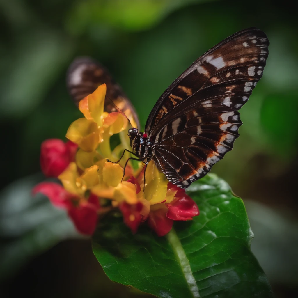 mythical glowing butterfly in the amazon jungle