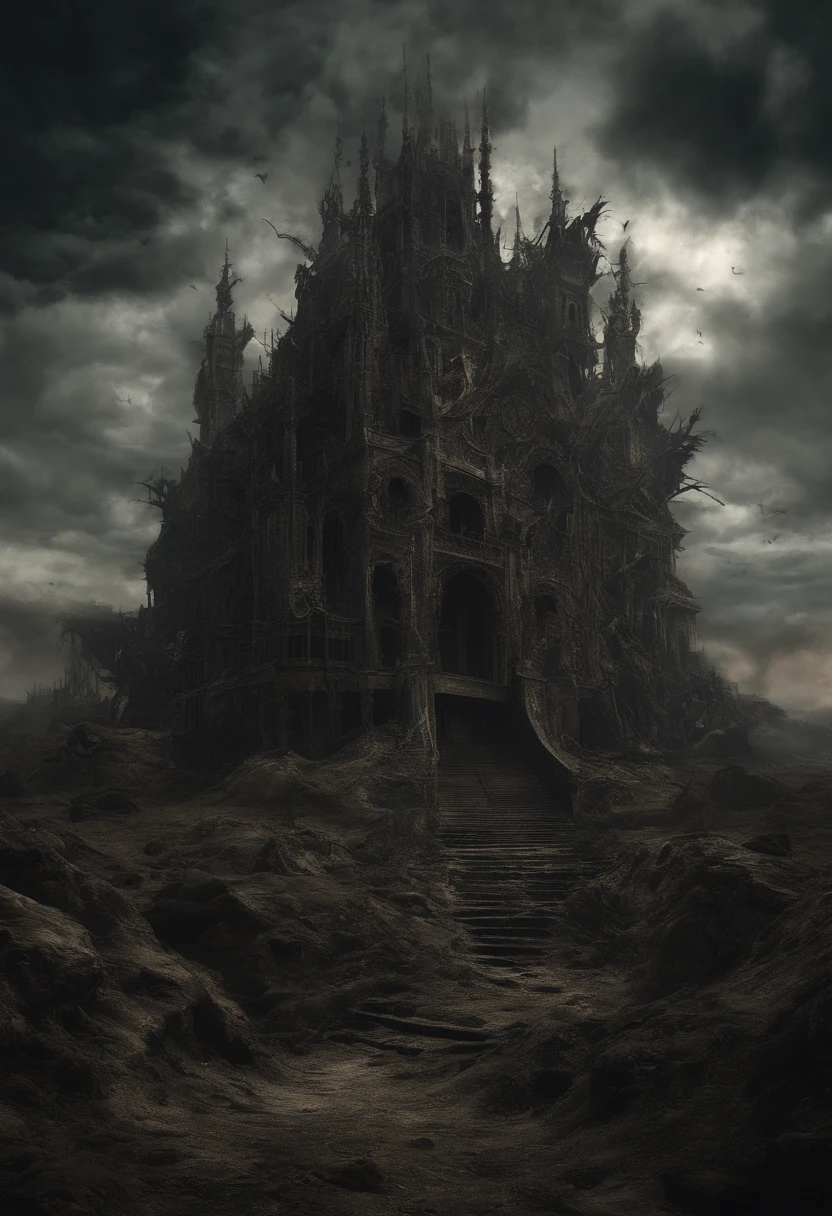 Landscape by Jean-Joseph Benjamin-Constant and Hieronim Bosch: surrealistic huge gorgon baroque with steampunk flyings in the sky , sinister by Greg Rutkowski symmetrical ugly decayed woman Epic cinematic brilliant stunning intricate meticulously detailed dramatic atmospheric maximalist digital horror Gustave Doré Greg Rutkowski dramatic colors, perfect composition, beautiful detailed intricate insanely detailed octane render trending on artstation, 8 k artistic