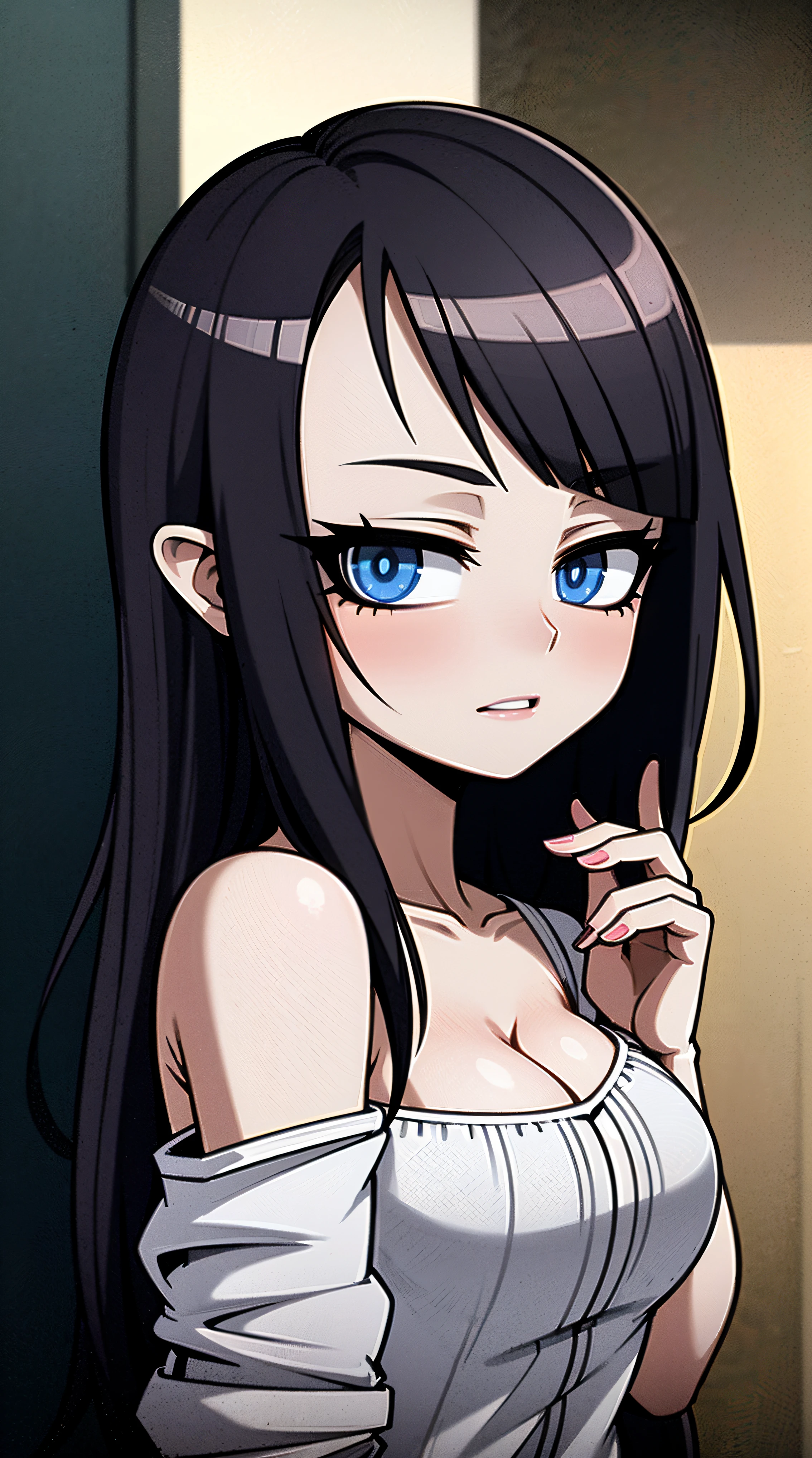 a close up of a person with a weird face and nails, gothic maiden anime girl, gothic - cyberpunk, cyberpunk horror style, gothic art style, detailed digital anime art, gothic art, demon anime girl, gothic girl face, anime style 4 k, dark art style, anime cyberpunk art, gothic aesthetic, 1 7 - - old me goth girl, gothic horror vibes