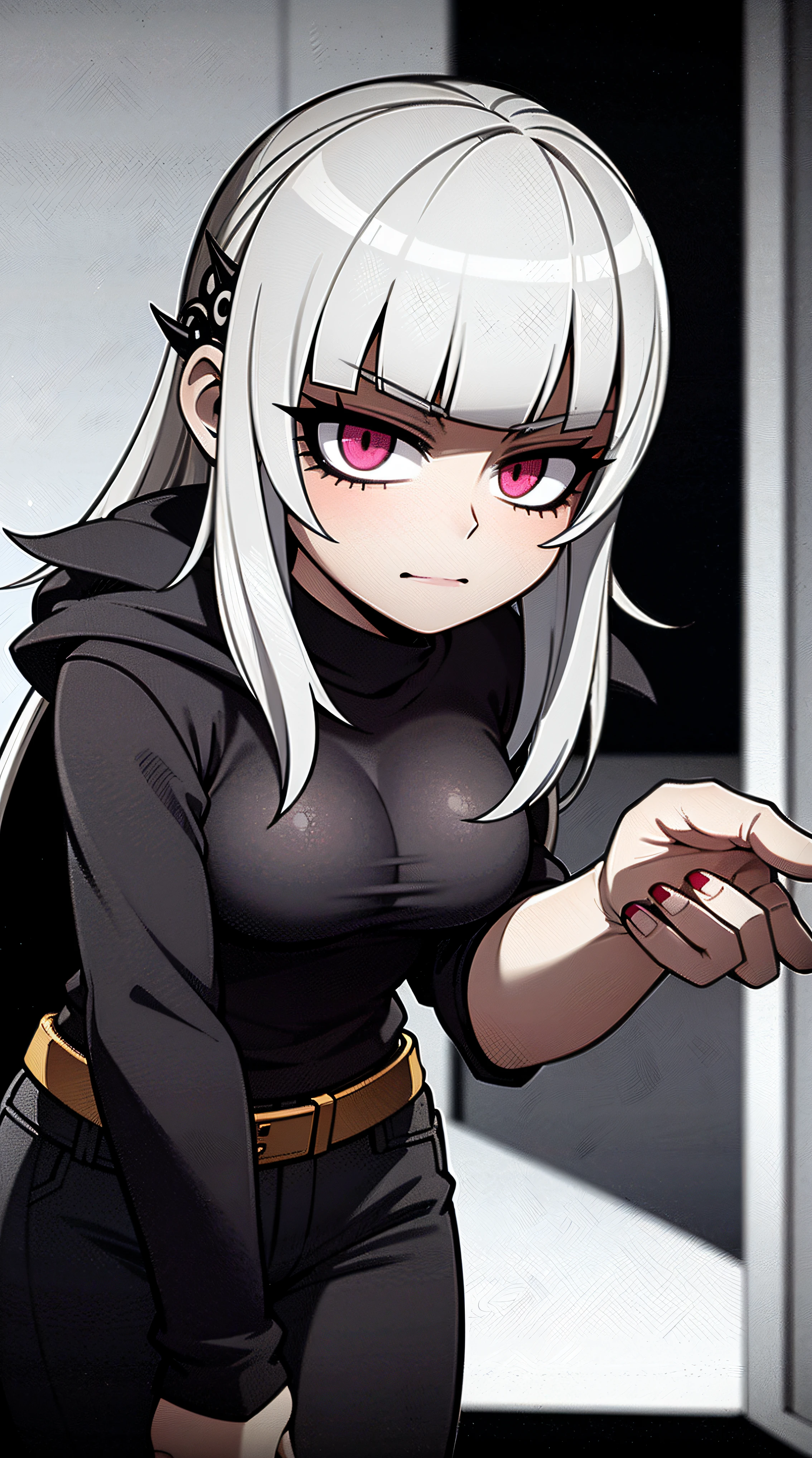 a close up of a person with a weird face and nails, gothic maiden anime girl, gothic - cyberpunk, cyberpunk horror style, gothic art style, detailed digital anime art, gothic art, demon anime girl, gothic girl face, anime style 4 k, dark art style, anime cyberpunk art, gothic aesthetic, 1 7 - year - old anime goth girl, gothic horror vibes