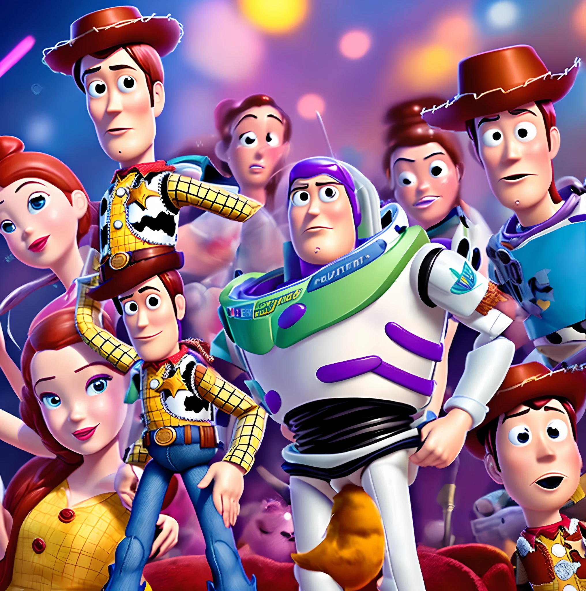 Toy Story movie cover with giant  in the middle