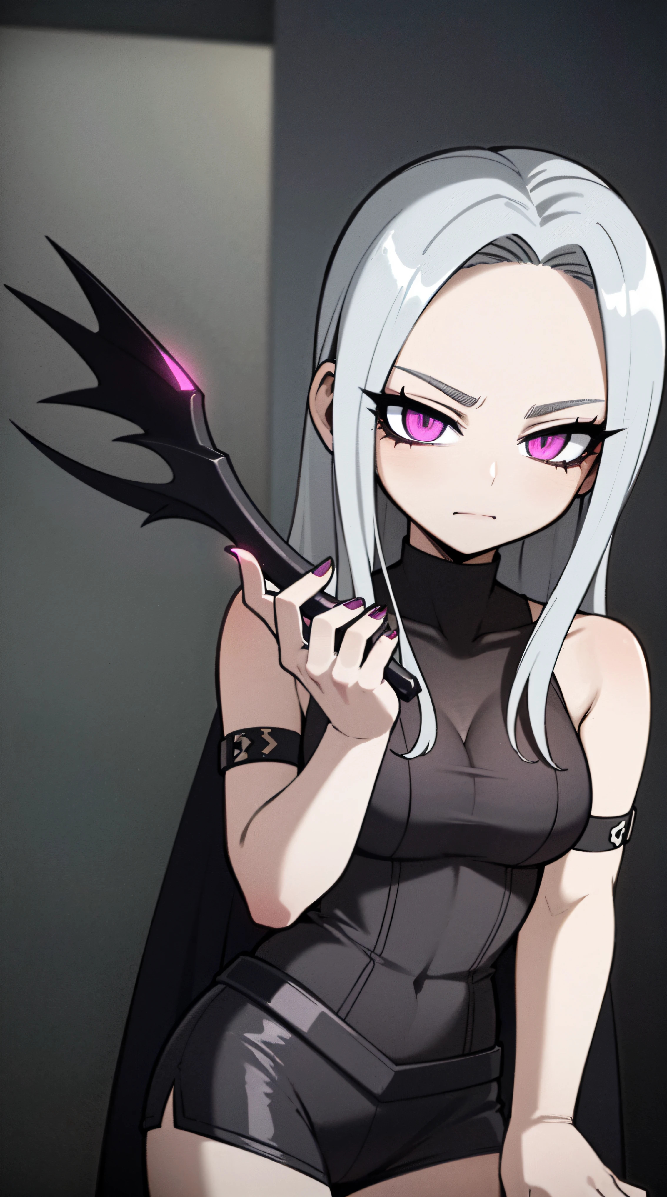a close up of a person with a weird face and nails, gothic maiden anime girl, gothic - cyberpunk, cyberpunk horror style, gothic art style, detailed digital anime art, gothic art, demon anime girl, gothic girl face, anime style 4 k, dark art style, anime cyberpunk art, gothic aesthetic, 1 7 - year - old anime goth girl, gothic horror vibes