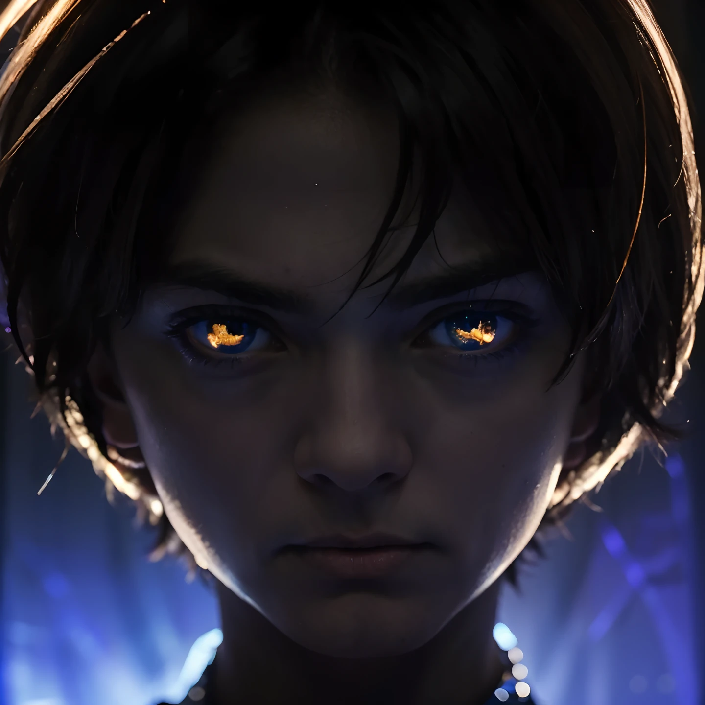 masterpiece, masterpiece, masterpiece, high quality, 1 boy, solo, male focus, blue eyes, black light, from above, adult, 27 years old, dashing, dramatic expression, extreme expression, scary expression, expression dark, bottom view, intimidation, pressure, caution, kiyotaka Ayanokoji
