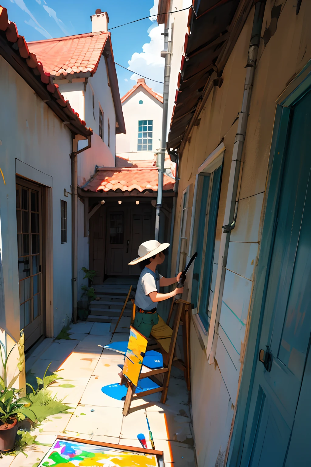painter painting a house