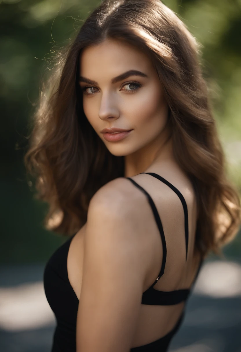 Russian woman in bohemian style posing for a photo, 30 ans, sexy face, jaw dropping beauty, Portrait Sophie Mudd, 21 ans, she is wearing a black tank top, jaw dropping beauty, 2 2 ans, gaz sexy, 1 6 ans, Looking hot, sexy look at the camera, clivage