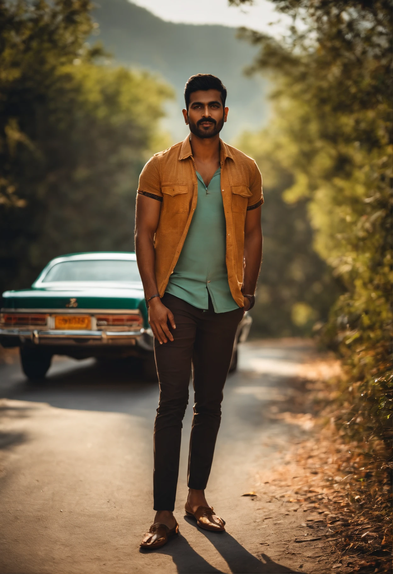 Indian guy with car