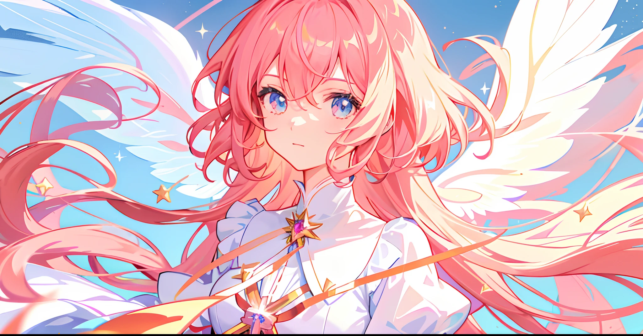 k hd,Anime girl with wand and star wand in her hand, portrait of magical girl, sparkling magical girl, magical little girl, cardcaptor sakura, pin on anime, clean and meticulous anime art, magical girl anime mahou shojo, beautiful anime art style, cute anime girl portraits, carrying a magical staff, zerochan art, lovely art style, astral fairy, Soft anime illustration