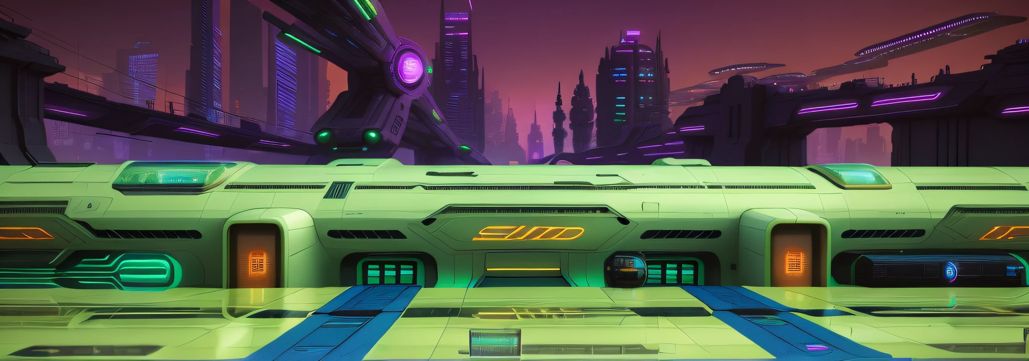 Futuristic city with a futuristic train station and a futuristic city, background jet ground radio, megacidade neon no fundo, nave espacial cyberpunk de fundo, Arte de fundo, cyber - fundo punk, futuristic city backdrop, arte de fundo, Cidade Neon ao fundo, fundo scifi, Cyberpunk city setting, fundo cyberpunk cidade, Detailed science fiction backgrounds - fi, fundo do videogame, Fundo do corredor da nave espacial