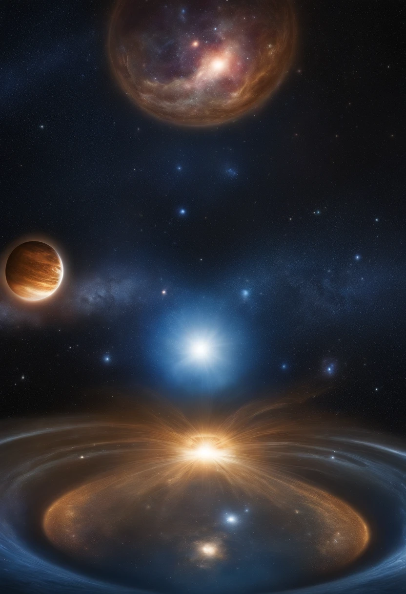 Physical Emergence of Universes
32:1.1 (357.5) The pre-universal manipulations of the space force and primordial energies are the work of the Master Organizers of Paradise Force ; mais, dans les domaines superuniversels, when the emergent energy becomes sensitive to local or linear gravity, Force Organizers Withdraw in Favor of the Power Directors of the Superuniverse Concerned.
32:1.2 (357.6) These power managers operate alone in the phases of creation of a local universe prior to matter and subsequent to force. A Creator Son has no possibility of beginning an organization of the universe until the power managers have made a sufficient mobilization of the energies of space to provide a material basis—physical suns and spheres of matter—for the emerging universe.
32:1.3 (357.7) Local universes all have roughly the same energy potential, although they differ greatly in their physical dimensions and may vary from time to time as to their visible matter content. The power position and material potential endowment of a local universe are determined by the manipulations of the power directors and their predecessors, as well as by the activities of the Creator Son and by the endowment of physical control inherent in His creative associate.
32:1.4 (358.1) The energy charge of a local universe is about one hundred thousandth part of the force endowment of its superuniverse. In the case of Nebadon, votre univers local, The materialization of the masses is slightly less. Au sens physique, Nebadon possesses all the physical endowment of energy and matter that can be found in any local creation of Orvonton. The only physical limitation to the expansion of the local universe of Nebadon comes from the quantitative charge of space energy held captive by the gravity control exerted by the associated powers and personalities represented.