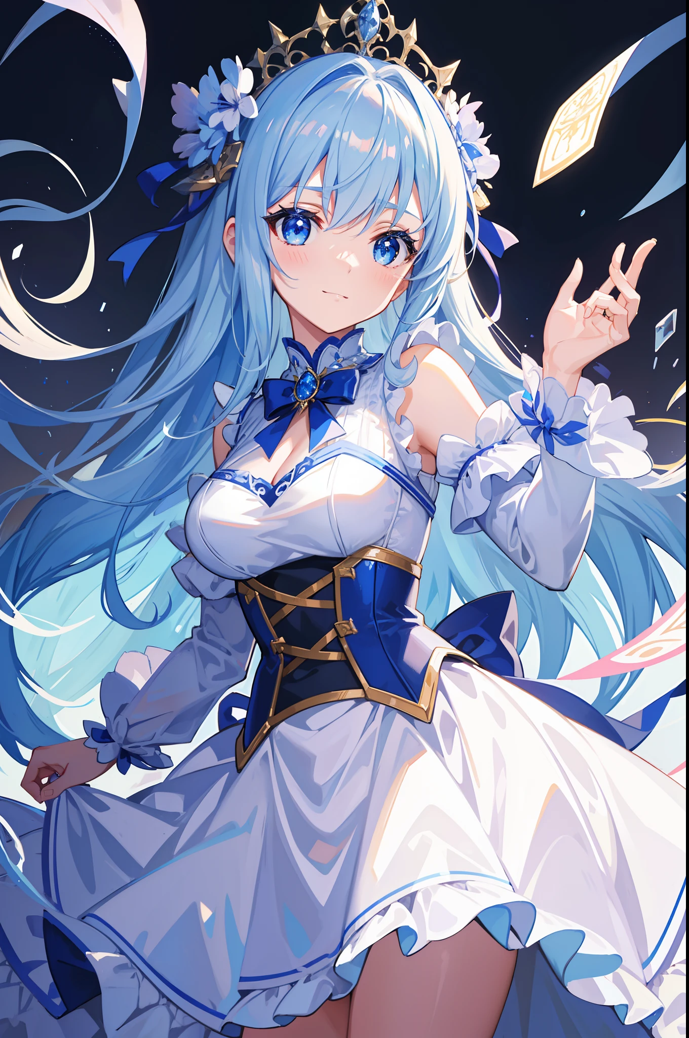 Magical girl Blue Costume blush Directly facing