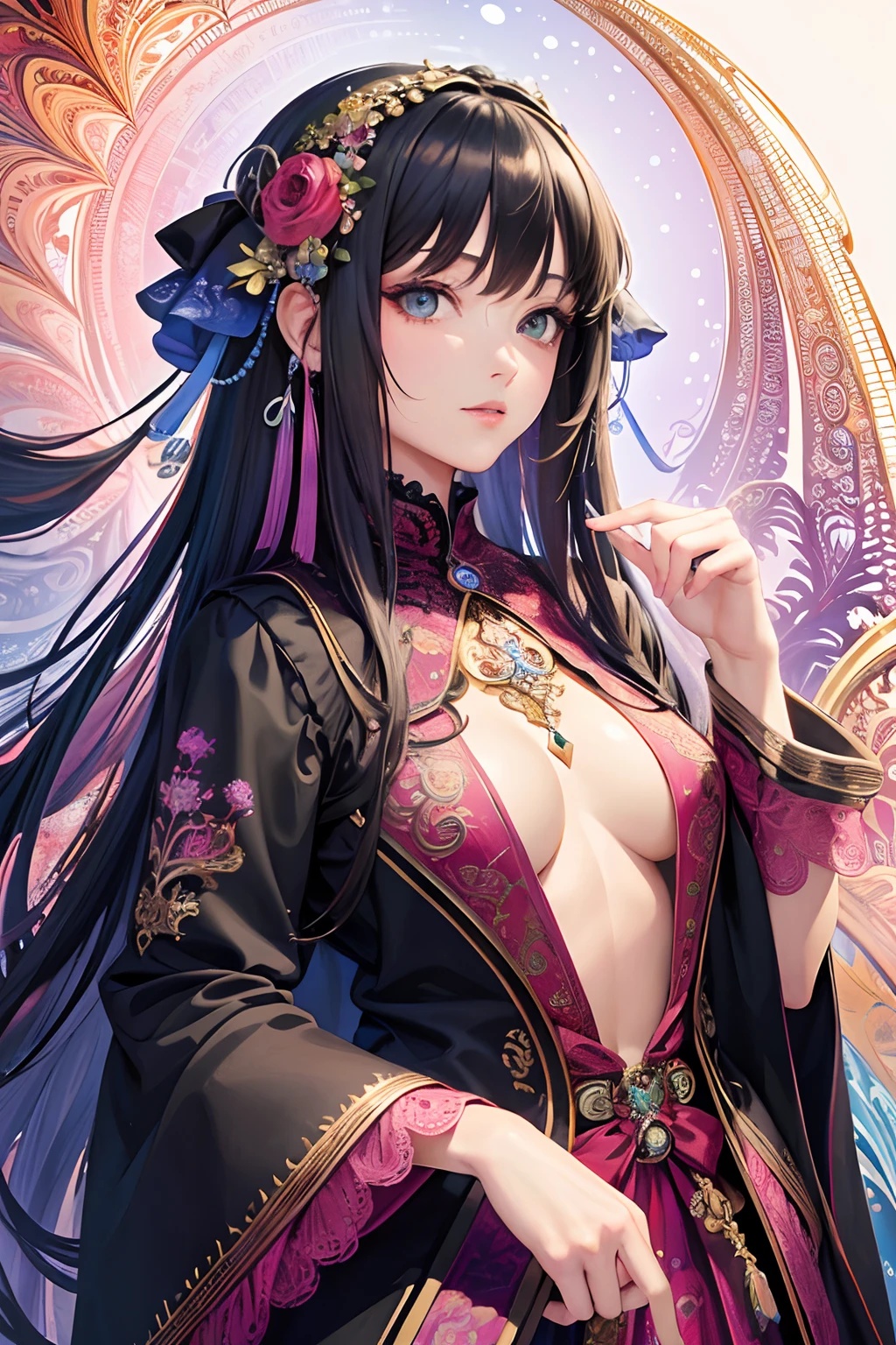 (masterpiece, top quality, best quality, official art, beautiful and aesthetic:1.2), (1girl), extreme detailed,(fractal art:1.3),colorful,highest detailed