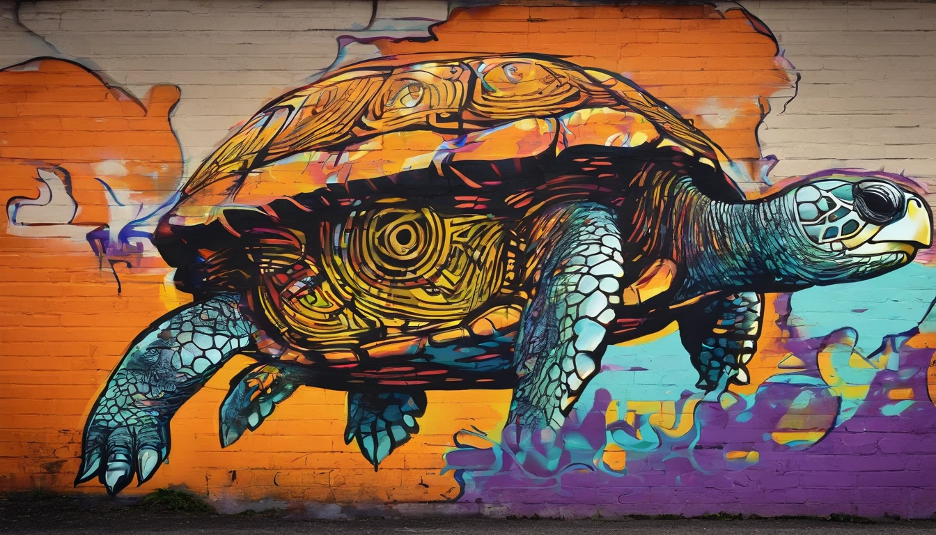happy cute halloween themed turtle