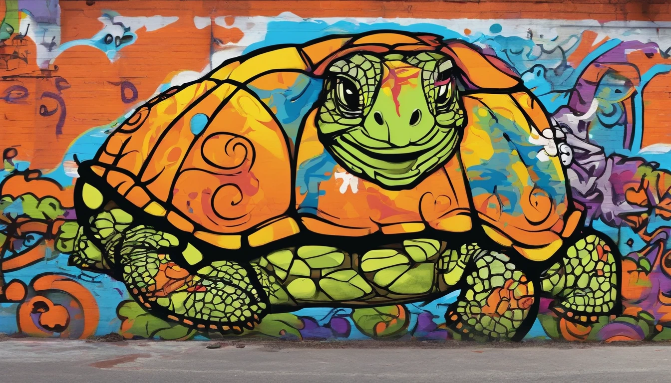 happy cute halloween themed turtle