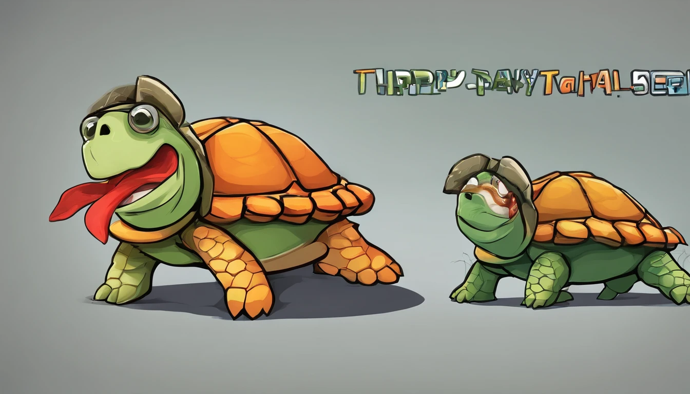 happy cute halloween themed turtle