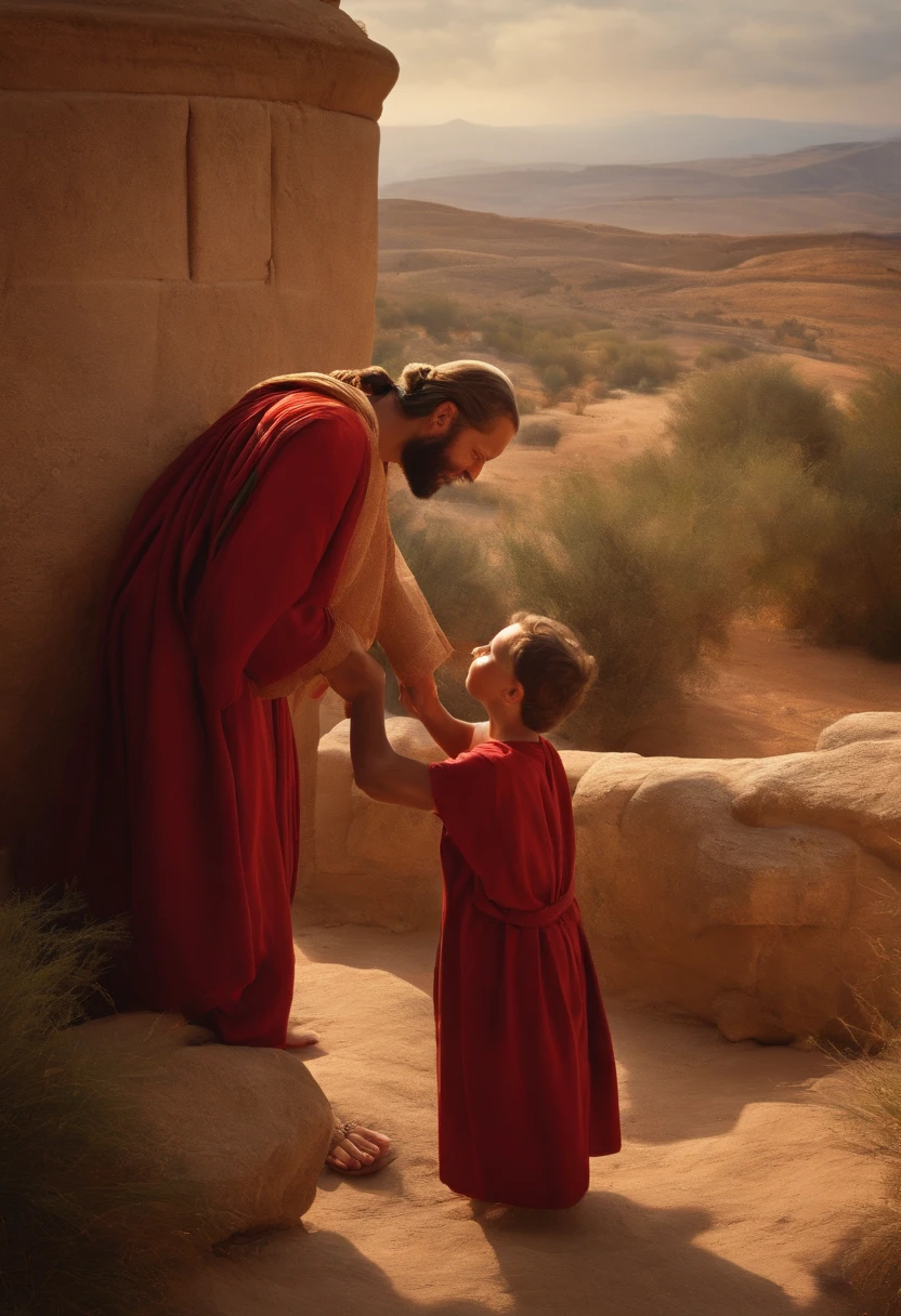 Images of Jacob blessing his son in Israel