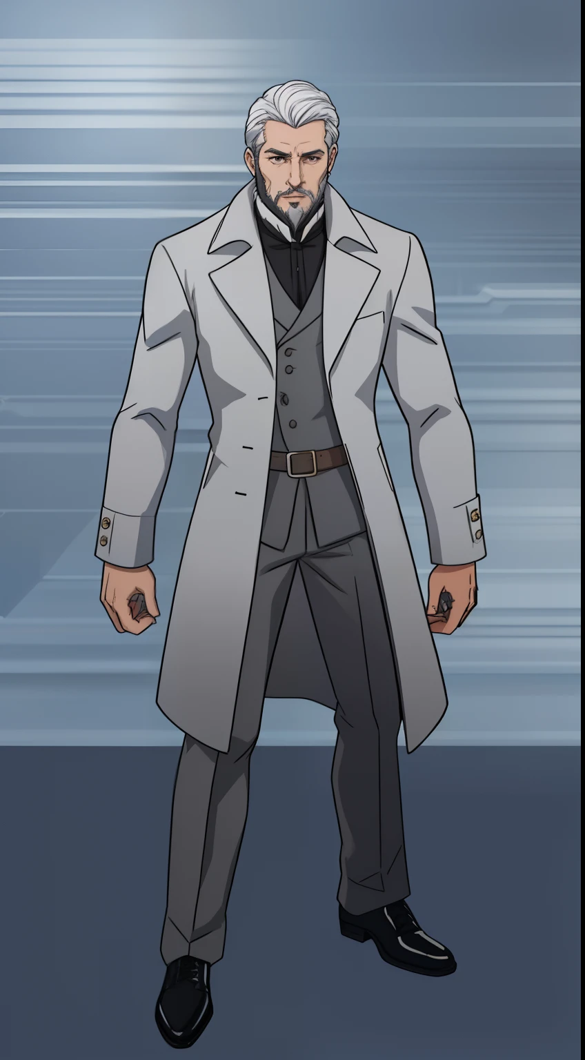 professor clothes, detective clothes, detective coat, clear outfit design, full body shot, white hairs and beard, cinematic full character, costume concept design, full body with costume, full body character, main character, well - detailed outfit, victorian style, black shoes
