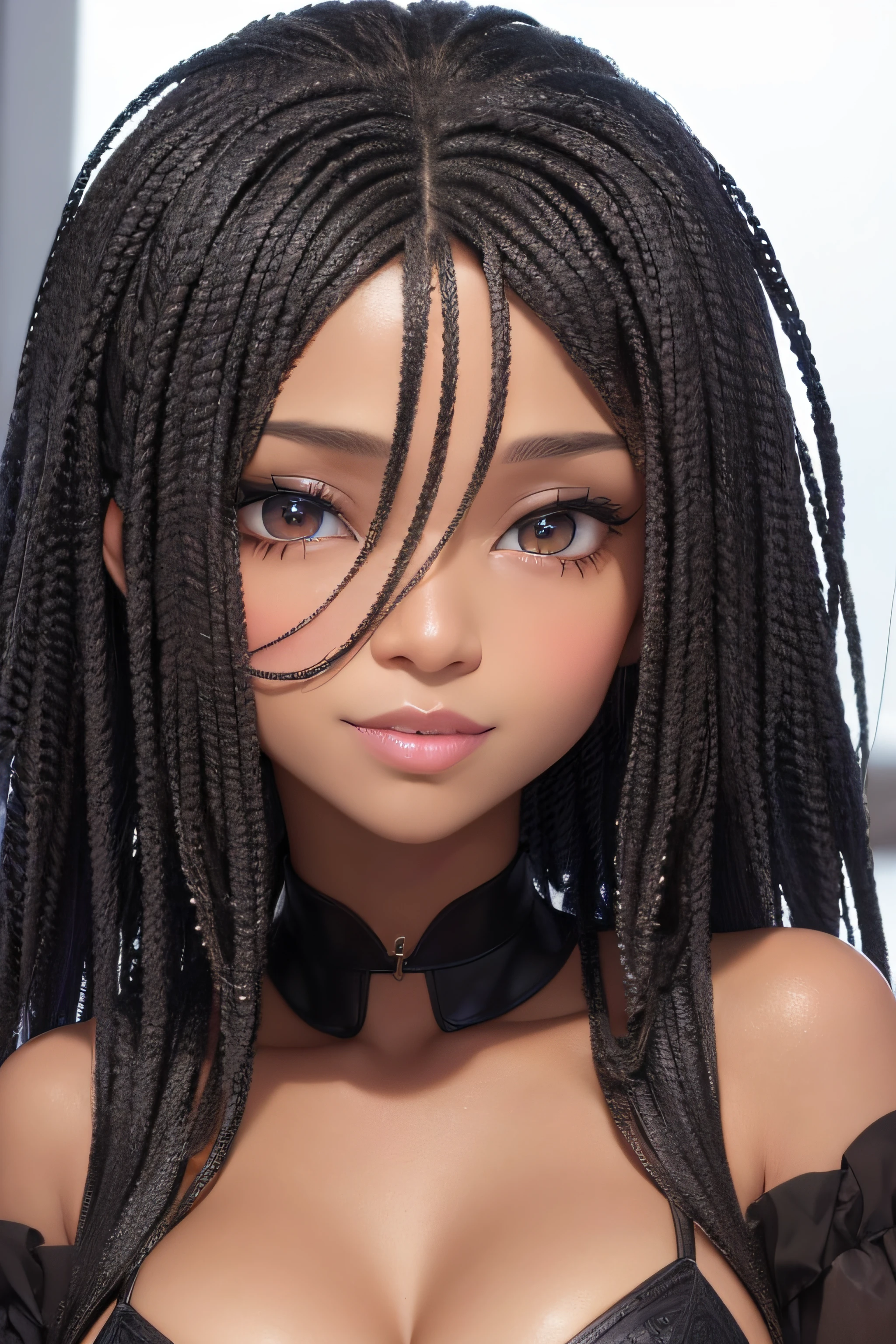 O prompt para o tema fornecido "mulher negra, cabelo preto power, alto, esguio, seios pequenos, full lips, sorriso bonito, symmetrical face" pode ser: "(melhor qualidade,4k,8k,Altas,master part:1.2),ultra-detalhado,Realistic:1.37,(retrato,retrato detalhado,profissional) de um (alto,esguio),(preto, Afro-americano) Mulher com (cabelo preto power, Cabelo Afro Natural) e (sorriso bonito, sorriso lindo),(cheio,plump) lips. Your face is (symmetric, perfectly symmetrical) and exudes elegance. Ela tem um (slender physique, figura magra) e seios pequenos. The picture is made in (vivid colors, cores fortes) para destacar sua personalidade vibrante. Lighting is (macio, gentil) and accentuates their features.